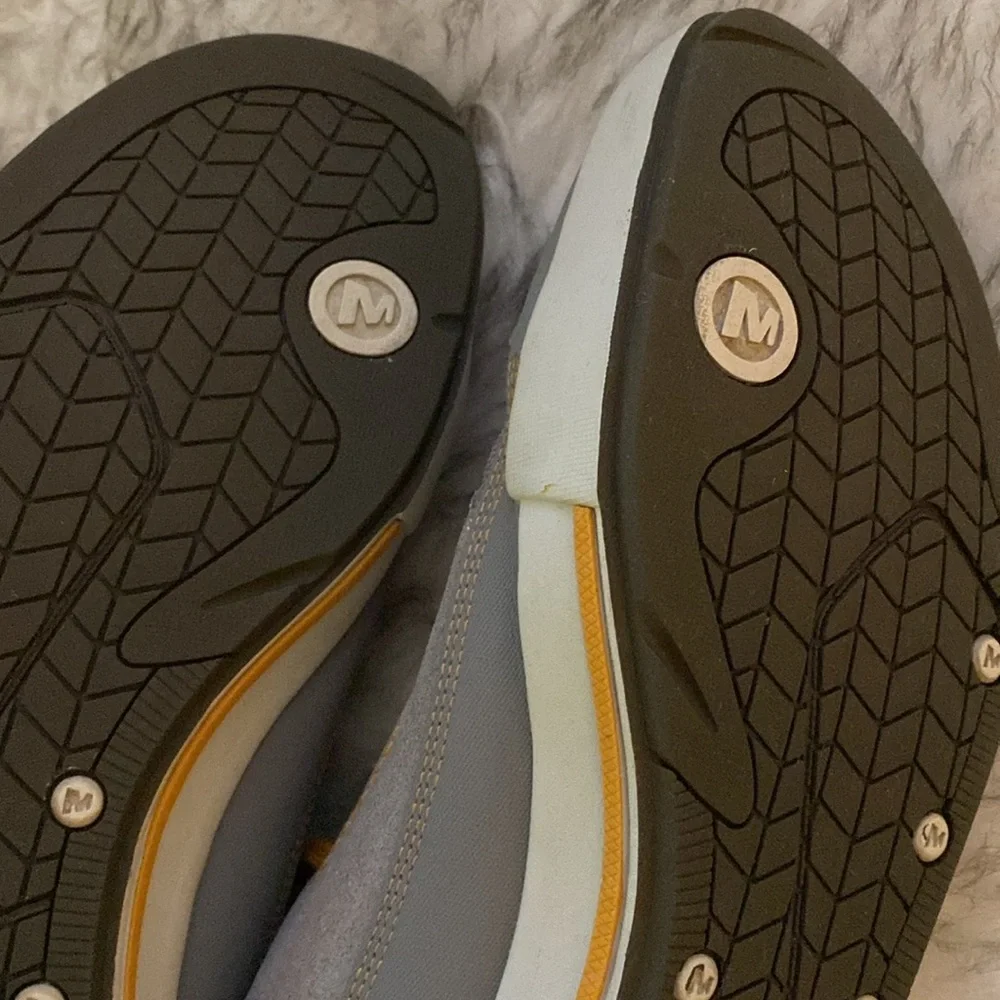 Merrell Gray with Mustard Accent Low-Top Sneakers